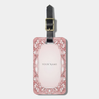 Pink Floral Frame Gepäckmarke Gepäckanhänger