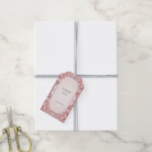 Pink Floral Frame Geschenkmarke Geschenkanhänger (Mit Garn)