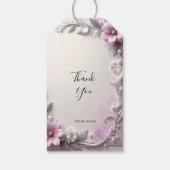 Pink Floral Frame Gift Tag Geschenkanhänger (Rückseite)
