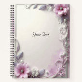 Pink Floral Frame Notebook Notizblock (Vorderseite)