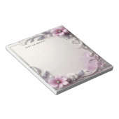 Pink Floral Frame Notepad Notizblock (angewinkelt)