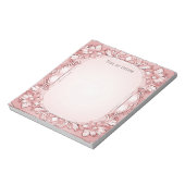 Pink Floral Frame Notepad Notizblock (Rotiert)