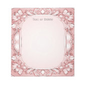 Pink Floral Frame Notepad Notizblock (Vorderseite)