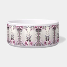 Pink Floral Frame Pet Bowl