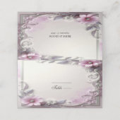 Pink Floral Frame Place Card Platzkarte (Außenseite Aufgefaltet)