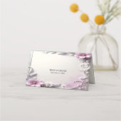 Pink Floral Frame Place Card Platzkarte (Rückseite)