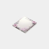 Pink Floral Frame Post it Notes Post-it Klebezettel (angewinkelt)