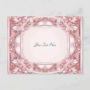 Pink Floral Frame Postkarte