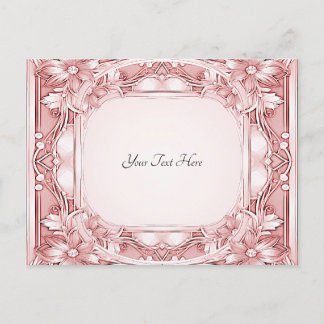 Pink Floral Frame Postkarte