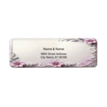 Pink Floral Frame Return Address Label