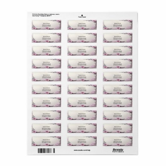 Pink Floral Frame Return Address Label (Vorne)