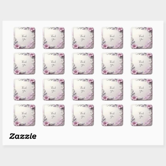 Pink Floral Frame Sticker (Blatt)