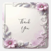 Pink Floral Frame Sticker (Vorderseite)
