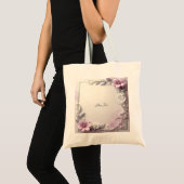 Pink Floral Frame Tote Bag Tragetasche (Vorderseite (Produkt))