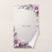 Pink Floral Frame Towel Set (Handtuch)