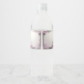 Pink Floral Frame Water Bottle Label Wasserflaschenetikett (Rückseite)