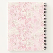 Pink Floral French Toile Flower Custom Name Recipe Notizblock (Rückseite)