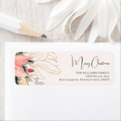 PInk Floral Frohe Weihnachts-Rücksendeadresse Etik (Insitu)