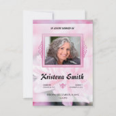 Pink Floral Funeral Program Card Template Einladung (Vorderseite)