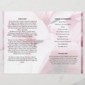 Pink floral Funeral Program template (Rückseite)