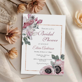 Pink Floral Garden Bridal Dusche Einladung