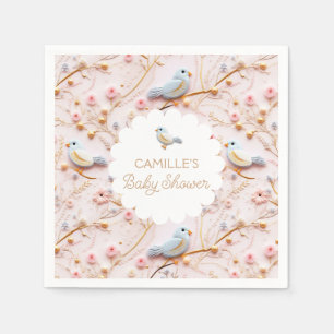 Pink Floral Garden Girl Babydusche Serviette