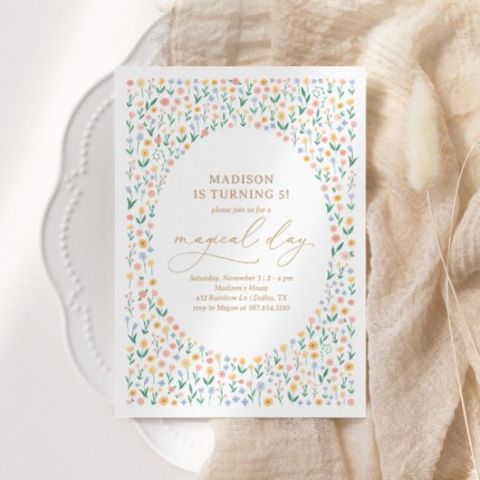 Pink Floral Garden Giro Birthday Party Einladung