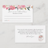 Pink Floral Garden Honeymoon Ideen Begleitkarte (Vorne/Hinten)