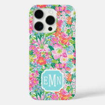 Pink Floral Garden Monogrammed