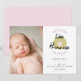 Pink Floral Garland Princess Crown Newborn Girl Ankündigung