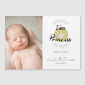 Pink Floral Garland Princess Crown Newborn Girl  Magnetkarte (Vorderseite)