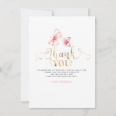 Pink Floral Geburtstag Vielen Dank Fotokarte Dankeskarte (Rückseite)