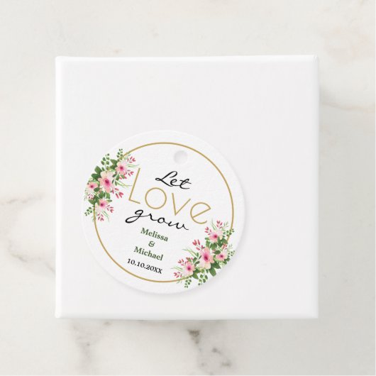 Pink Floral Gelassen Liebe wachsen Hochzeit Danke Geschenkanhänger (Beispiel)