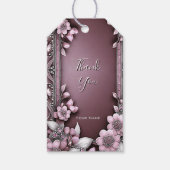Pink Floral Geschenk Tag Geschenkanhänger (Vorderseite)