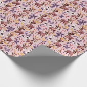 Pink Floral Gingerbrot Reindeer Candy Cane WP Geschenkpapier (Ecke)