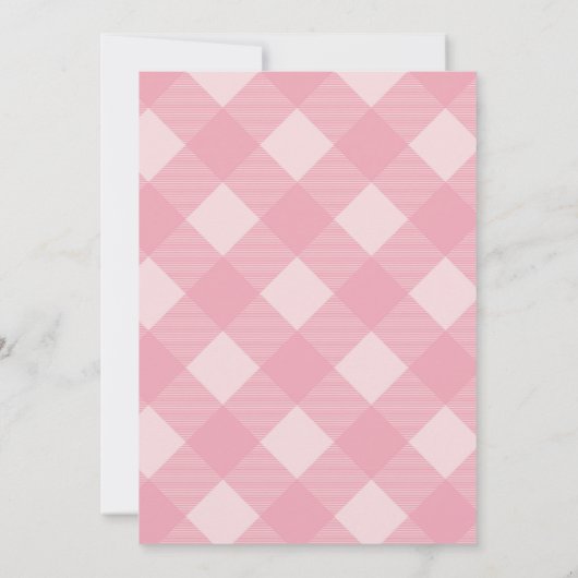 Pink Floral Gingham Pumpkin Truck Baby Dusche Einladung (Rückseite)