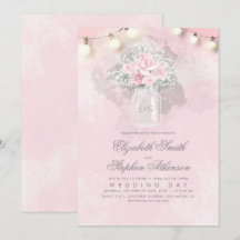 Pink Floral Gipskraut Mason Jar Rustikale Hochzeit