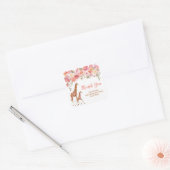 Pink Floral Giraffe Danke Stickers (Umschlag)