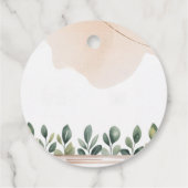 Pink Floral Giraffe Safari Baby Dusche Geschenkanhänger (Rückseite)