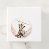 Pink Floral Giraffe Safari Baby Dusche Geschenkanhänger (Beispiel)