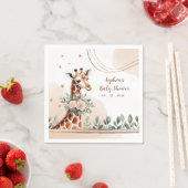 Pink Floral Giraffe Safari Baby Dusche Serviette (Beispiel)