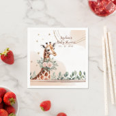 Pink Floral Giraffe Safari Baby Dusche Serviette (Beispiel)