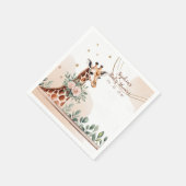 Pink Floral Giraffe Safari Baby Dusche Serviette (Ecke)