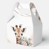 Pink Floral Giraffe Safari Baby Showbox Geschenkschachtel (Rückseite)