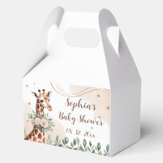 Pink Floral Giraffe Safari Baby Showbox Geschenkschachtel