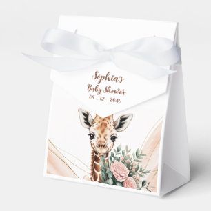 Pink Floral Giraffe Safari Baby Showbox Geschenkschachtel