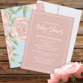 Pink Floral Girl Baby Dusche Custom