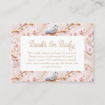 Pink Floral Girl Baby Shower Book Request