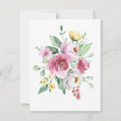 Pink Floral Girl Babydusche Danke Karte (Rückseite)