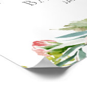 Pink Floral Girl Babydusche Willkommen Poster (Ecke)